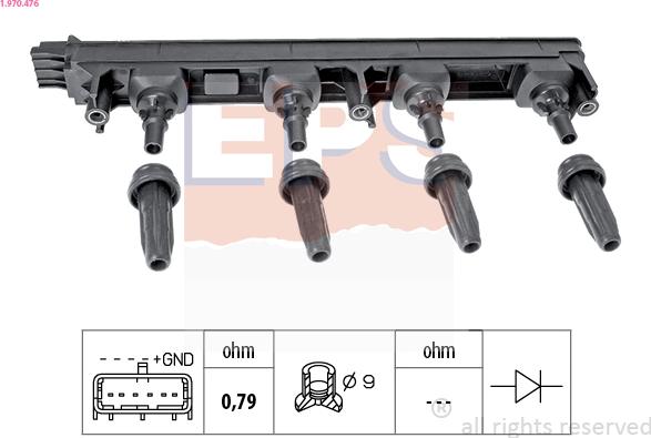 EPS 1.970.476 - Aizdedzes spole www.autospares.lv