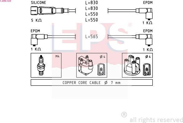 EPS 1.499.159 - Augstsprieguma vadu komplekts www.autospares.lv