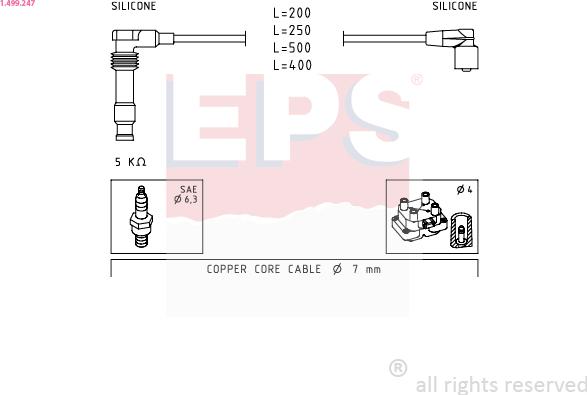 EPS 1.499.247 - Augstsprieguma vadu komplekts www.autospares.lv