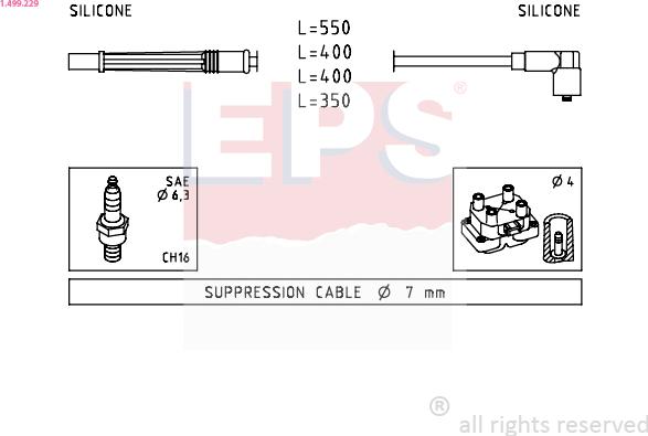 EPS 1.499.229 - Augstsprieguma vadu komplekts www.autospares.lv