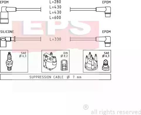 EPS 1.500.417 - Augstsprieguma vadu komplekts www.autospares.lv