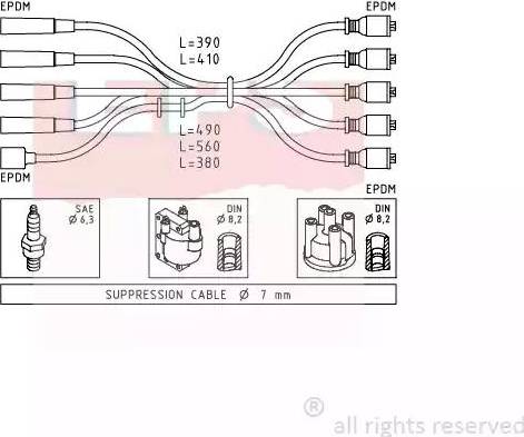 EPS 1.500.429 - Augstsprieguma vadu komplekts www.autospares.lv