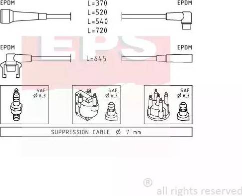 EPS 1.500.537 - Augstsprieguma vadu komplekts www.autospares.lv