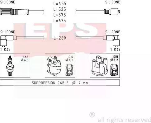 EPS 1.500.692 - Augstsprieguma vadu komplekts www.autospares.lv