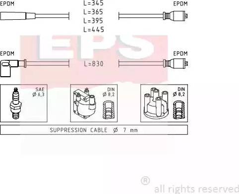 EPS 1.500.839 - Augstsprieguma vadu komplekts www.autospares.lv