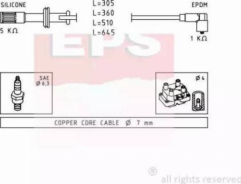 EPS 1.500.700 - Augstsprieguma vadu komplekts www.autospares.lv