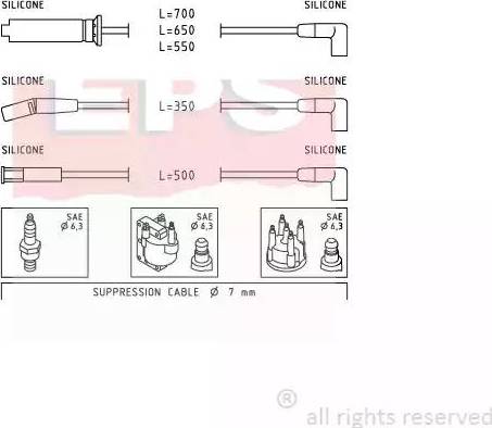 EPS 1.501.942 - Augstsprieguma vadu komplekts www.autospares.lv