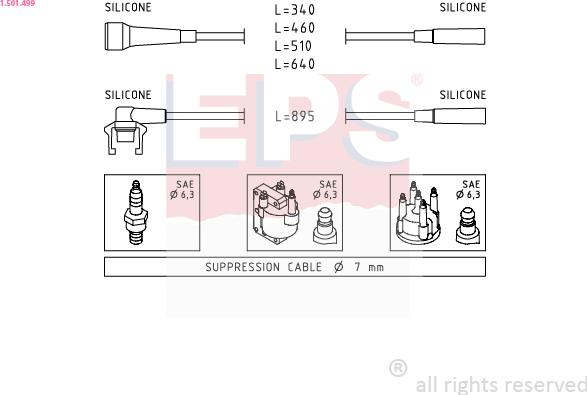 EPS 1.501.499 - Augstsprieguma vadu komplekts www.autospares.lv