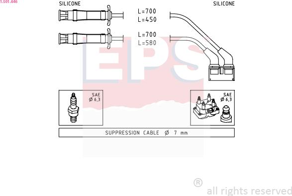 EPS 1.501.446 - Augstsprieguma vadu komplekts www.autospares.lv