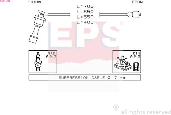 EPS 1.501.401 - Augstsprieguma vadu komplekts autospares.lv