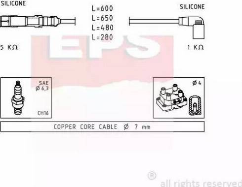 EPS 1.501.484 - Augstsprieguma vadu komplekts www.autospares.lv