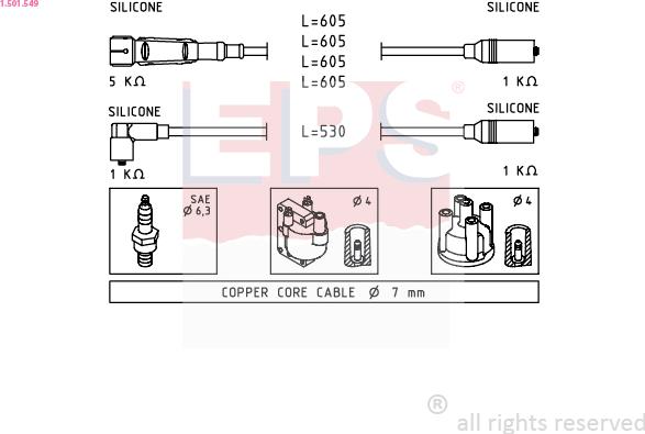 EPS 1.501.549 - Augstsprieguma vadu komplekts www.autospares.lv