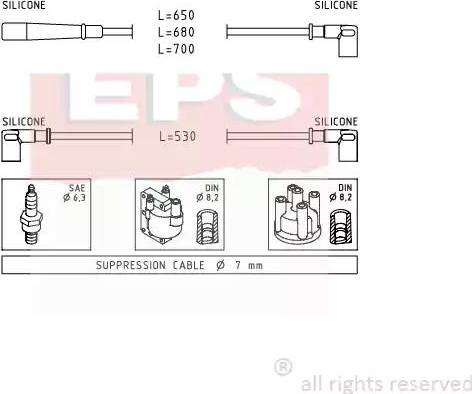 EPS 1.501.554 - Augstsprieguma vadu komplekts www.autospares.lv