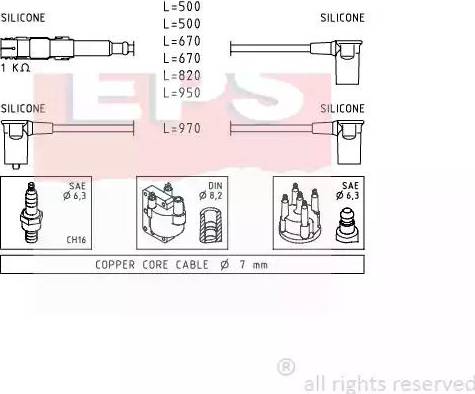 EPS 1.501.657 - Augstsprieguma vadu komplekts www.autospares.lv