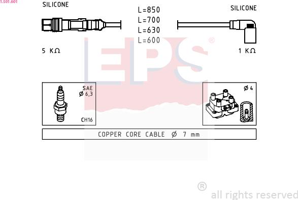 EPS 1.501.601 - Augstsprieguma vadu komplekts www.autospares.lv