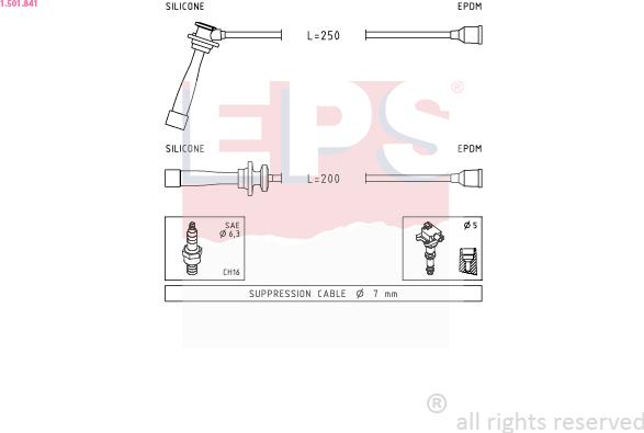 EPS 1.501.841 - Augstsprieguma vadu komplekts www.autospares.lv