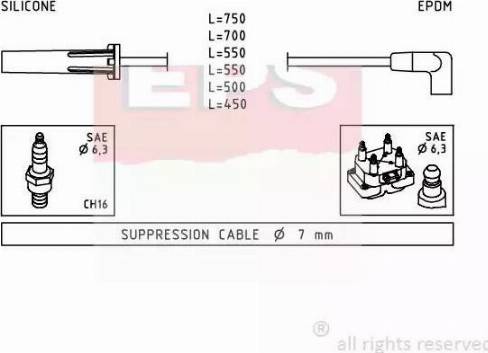 EPS 1.501.343 - Augstsprieguma vadu komplekts www.autospares.lv