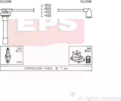 EPS 1.501.714 - Augstsprieguma vadu komplekts www.autospares.lv