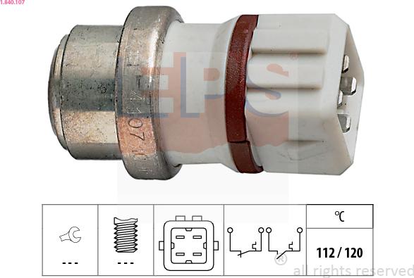 EPS 1.840.107 - Devējs, Dzesēšanas šķidruma temperatūra www.autospares.lv