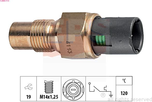 EPS 1.840.113 - Sensor, coolant temperature www.autospares.lv