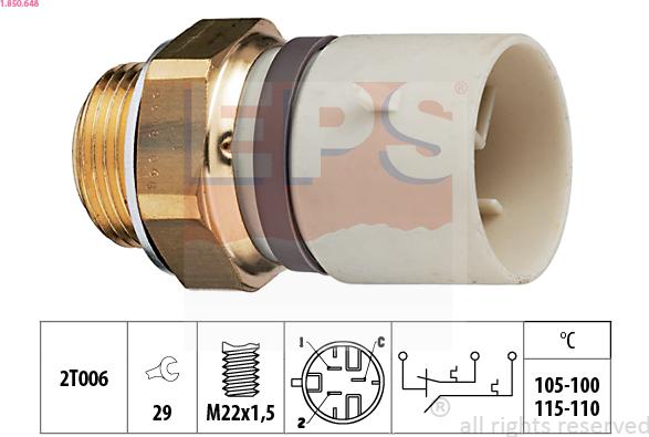 EPS 1.850.648 - Termoslēdzis, Radiatora ventilators www.autospares.lv