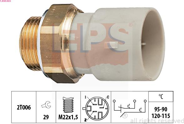 EPS 1.850.655 - Termoslēdzis, Radiatora ventilators www.autospares.lv