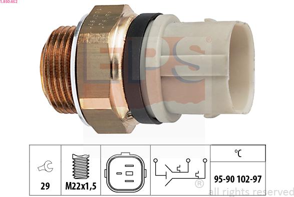 EPS 1.850.652 - Termoslēdzis, Radiatora ventilators www.autospares.lv