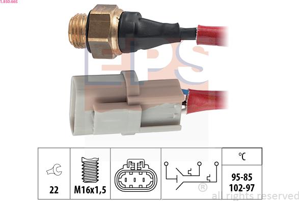 EPS 1.850.665 - Termoslēdzis, Radiatora ventilators www.autospares.lv