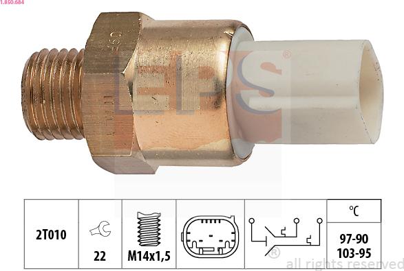 EPS 1.850.684 - Termoslēdzis, Radiatora ventilators autospares.lv