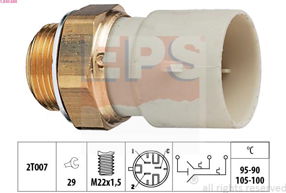 EPS 1.850.688 - Termoslēdzis, Radiatora ventilators www.autospares.lv