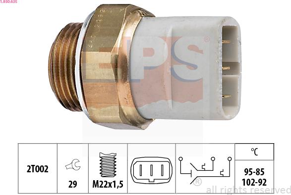 EPS 1.850.635 - Temperature Switch, radiator / air conditioner fan www.autospares.lv