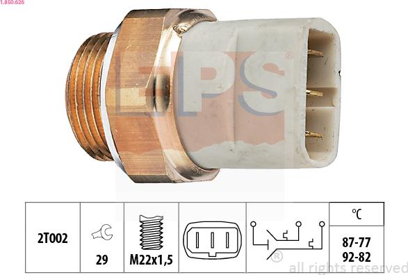 EPS 1.850.626 - Termoslēdzis, Radiatora ventilators www.autospares.lv