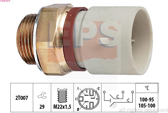 EPS 1.850.674 - Termoslēdzis, Radiatora ventilators www.autospares.lv