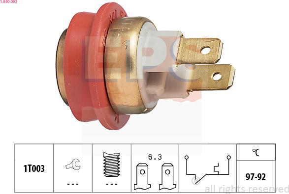 EPS 1.850.093 - Termoslēdzis, Radiatora ventilators www.autospares.lv