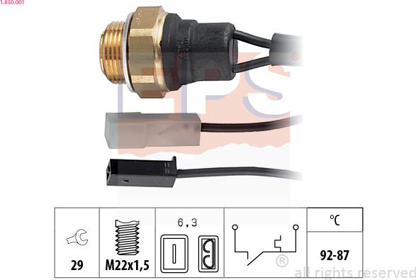 EPS 1.850.001 - Termoslēdzis, Radiatora ventilators autospares.lv