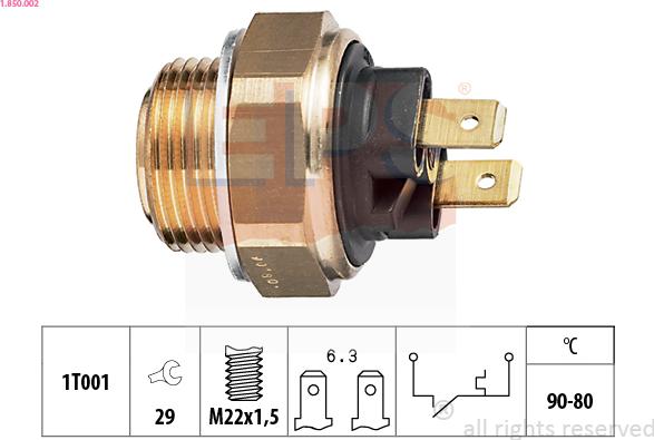 EPS 1.850.002 - Termoslēdzis, Radiatora ventilators www.autospares.lv