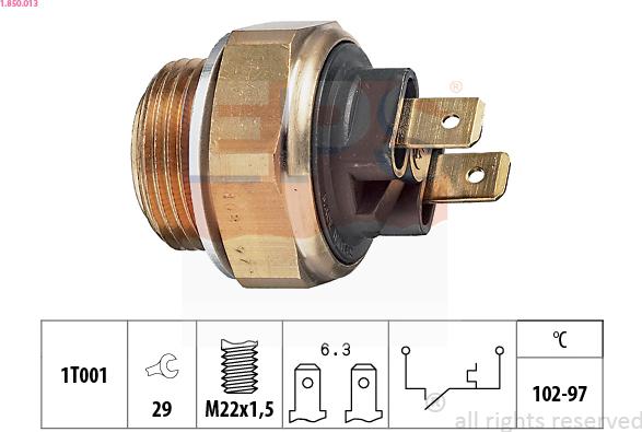 EPS 1.850.013 - Termoslēdzis, Radiatora ventilators www.autospares.lv