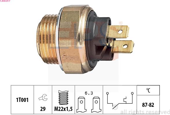 EPS 1.850.017 - Termoslēdzis, Radiatora ventilators www.autospares.lv