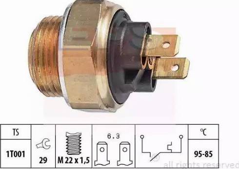 EPS 1.850.033 - Temperature Switch, radiator / air conditioner fan www.autospares.lv