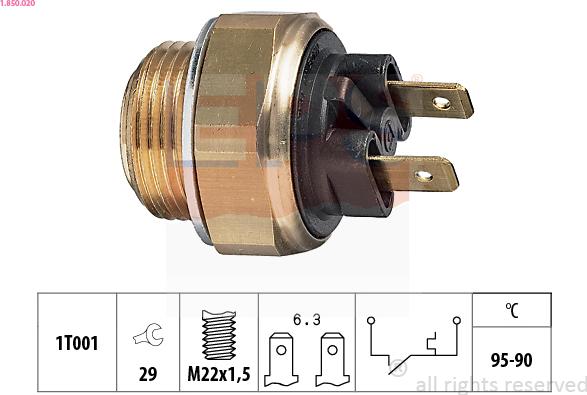 EPS 1.850.020 - Termoslēdzis, Radiatora ventilators www.autospares.lv