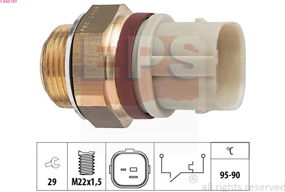 EPS 1.850.197 - Termoslēdzis, Radiatora ventilators www.autospares.lv