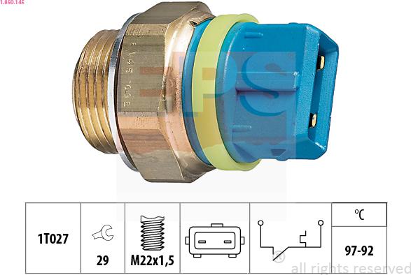 EPS 1.850.145 - Termoslēdzis, Radiatora ventilators www.autospares.lv