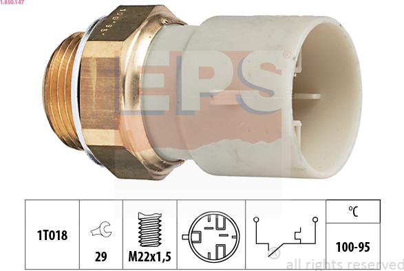 EPS 1.850.147 - Termoslēdzis, Radiatora ventilators www.autospares.lv