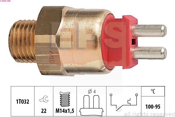 EPS 1.850.169 - Termoslēdzis, Radiatora ventilators www.autospares.lv