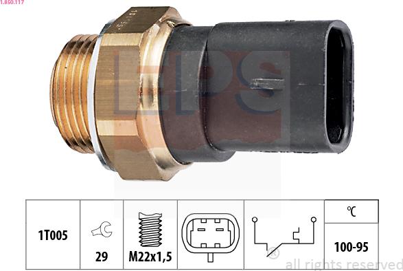 EPS 1.850.117 - Termoslēdzis, Radiatora ventilators www.autospares.lv