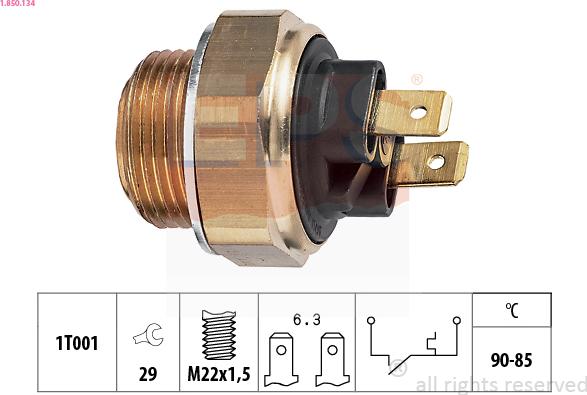 EPS 1.850.134 - Termoslēdzis, Radiatora ventilators www.autospares.lv