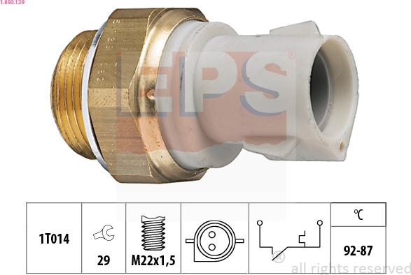 EPS 1.850.129 - Termoslēdzis, Radiatora ventilators www.autospares.lv