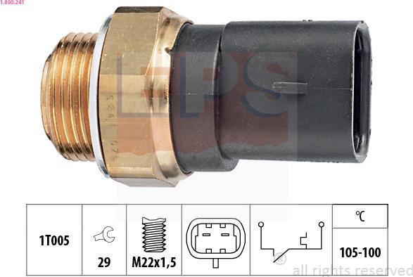 EPS 1.850.241 - Termoslēdzis, Radiatora ventilators www.autospares.lv