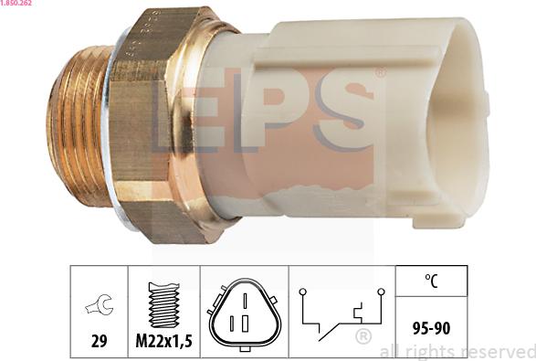 EPS 1.850.262 - Termoslēdzis, Radiatora ventilators www.autospares.lv