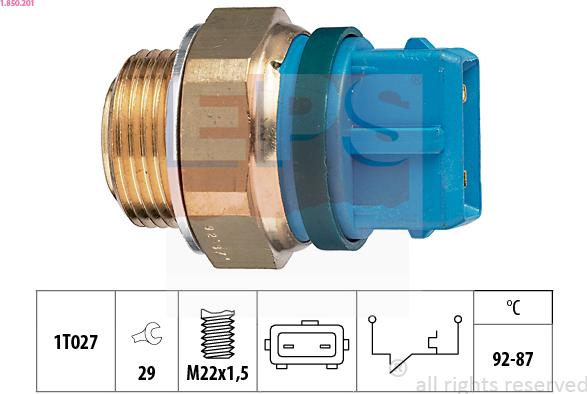 EPS 1.850.201 - Termoslēdzis, Radiatora ventilators www.autospares.lv